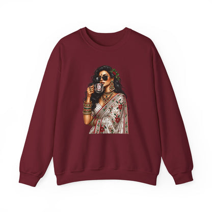 Custom Text Bollywood Christmas Sweatshirt, Desi Holiday Apparel for Parties