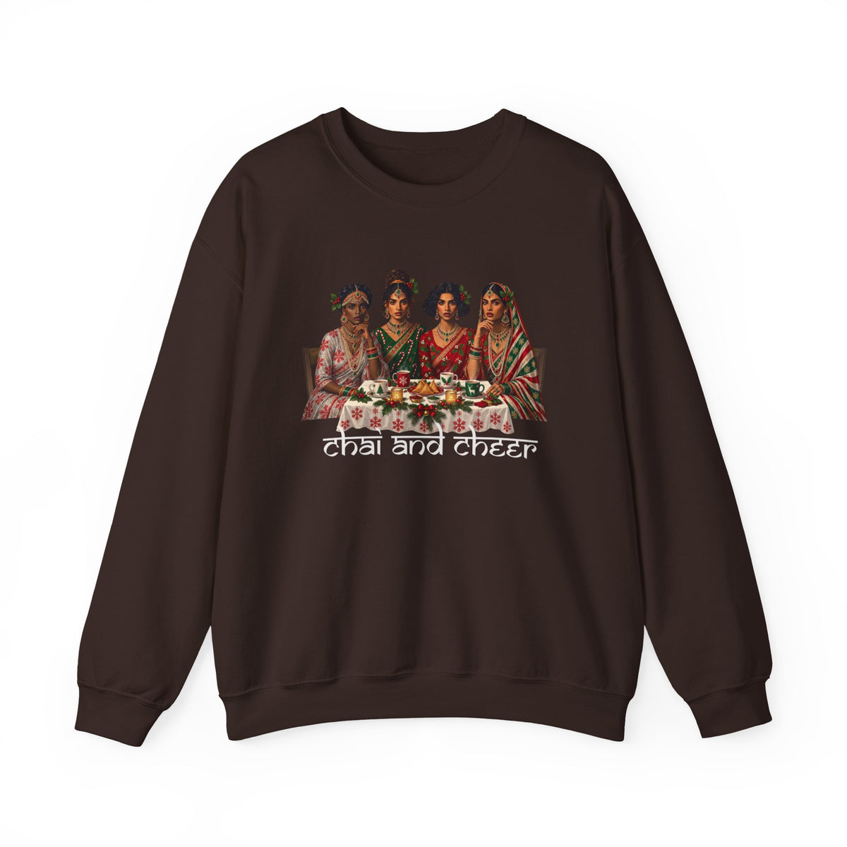Custom Text Bollywood Christmas Sweatshirt for Chai Lovers