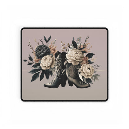 Custom Cowgirl Desk Mat Mouse Pad, Boots Hats Western Gifts for Home Office & Study