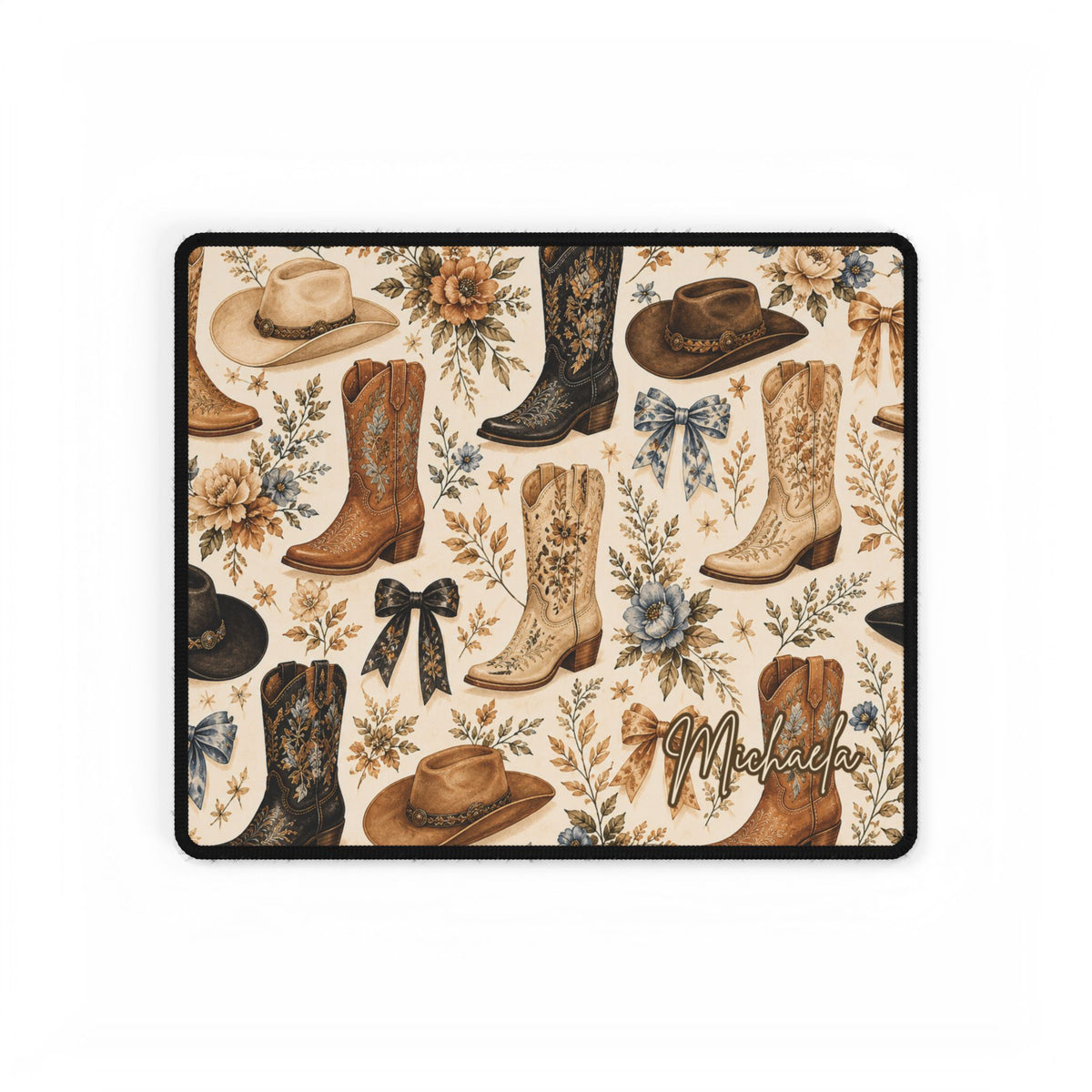 Cowgirl Desk Mat, Chic Western Home Office and Student Decor, RTO WFH Dorm Room Large Mouse Pad
