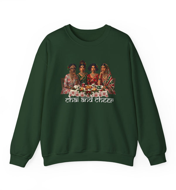Custom Text Bollywood Christmas Sweatshirt for Chai Lovers