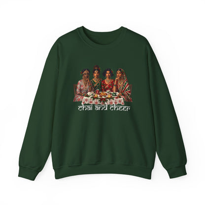 Custom Text Bollywood Christmas Sweatshirt for Chai Lovers