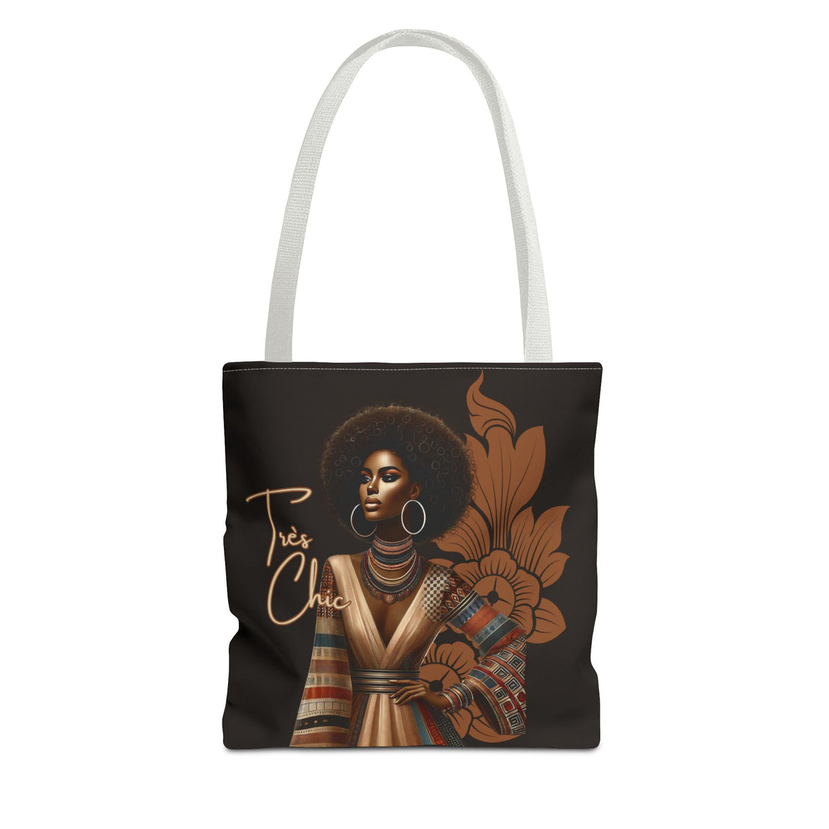 Custom Tres Chic Melanin Tote Bag, Beautiful Black Woman Gifts for Her & Mom
