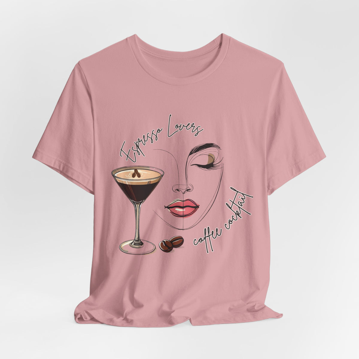 Chic Espresso Martini Lovers T-Shirt, Coffee Cocktail Aesthetic Apparel