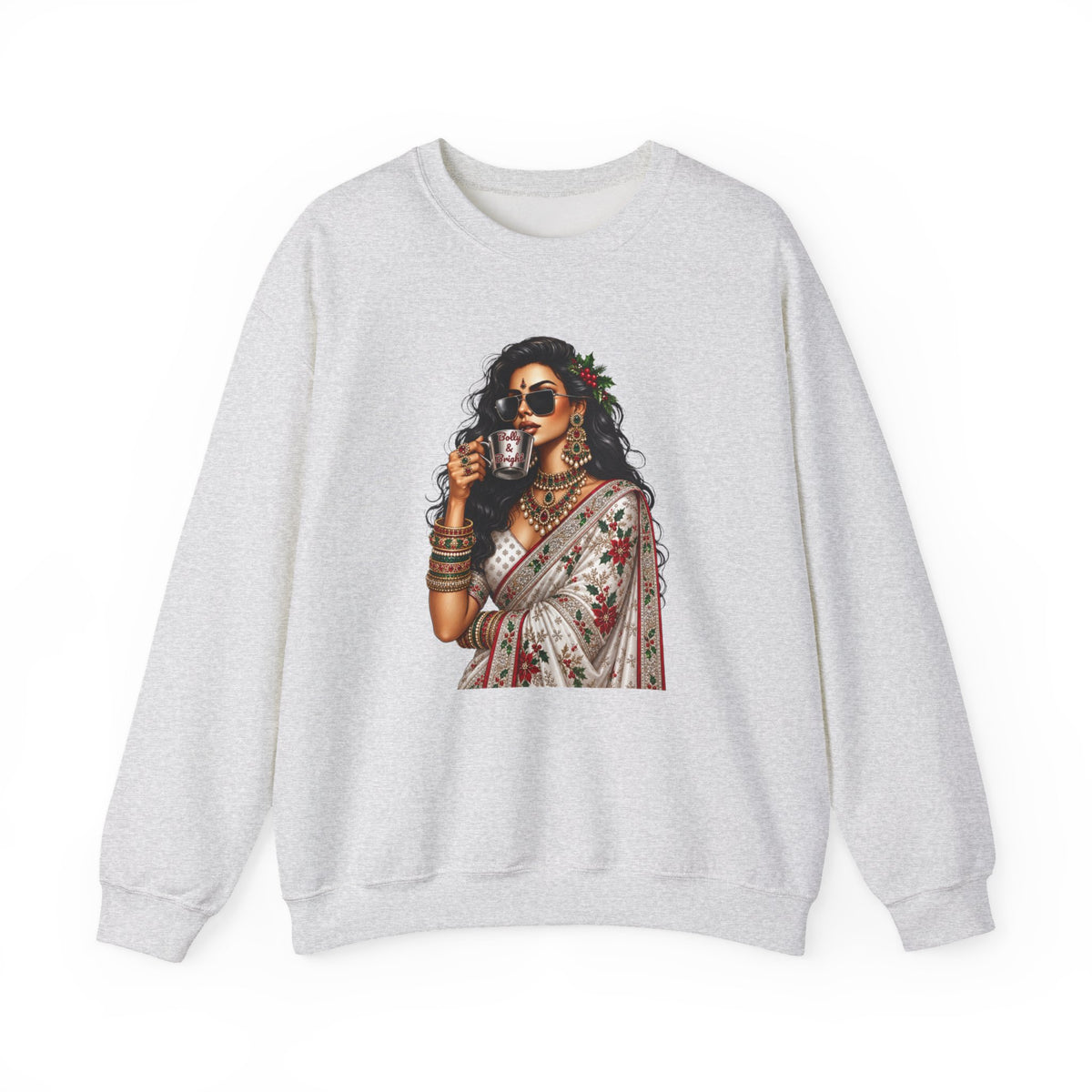 Custom Text Bollywood Christmas Sweatshirt, Desi Holiday Apparel for Parties
