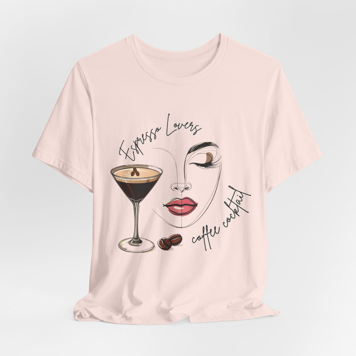 Chic Espresso Martini Lovers T-Shirt, Coffee Cocktail Aesthetic Apparel
