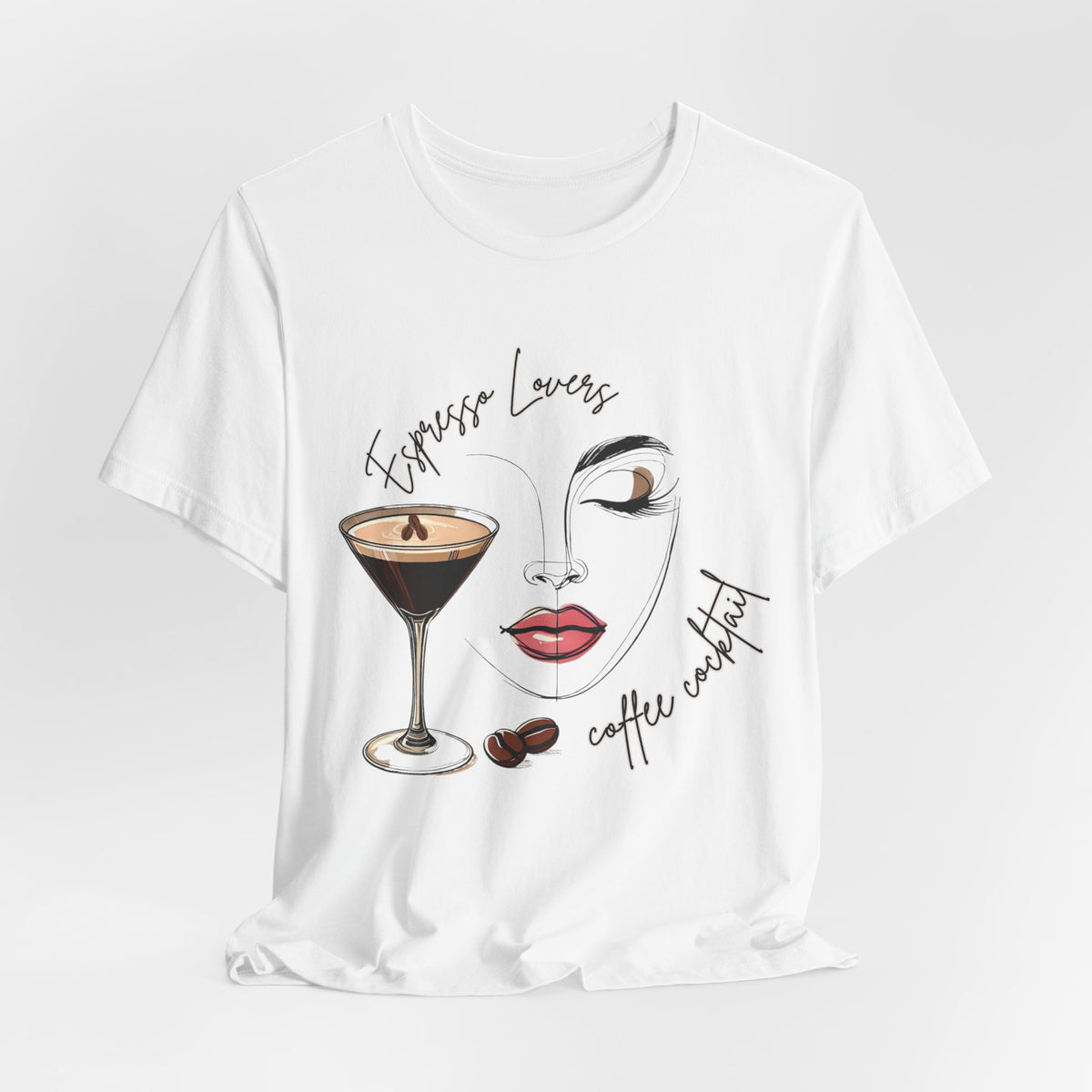 Chic Espresso Martini Lovers T-Shirt, Coffee Cocktail Aesthetic Apparel