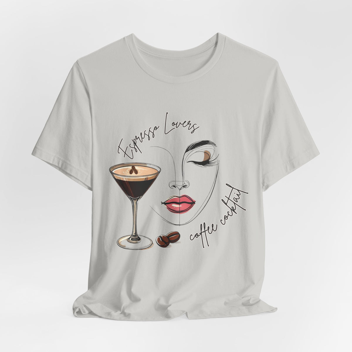 Chic Espresso Martini Lovers T-Shirt, Coffee Cocktail Aesthetic Apparel