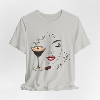Chic Espresso Martini Lovers T-Shirt, Coffee Cocktail Aesthetic Apparel