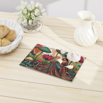 Custom Bollywood Lovers Tempered Glass Cutting & Charcuterie Board, New Home Kitchen Decor