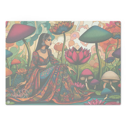 Custom Bollywood Lovers Tempered Glass Cutting & Charcuterie Board, New Home Kitchen Decor