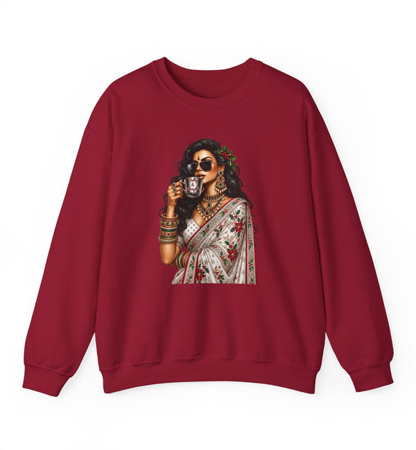 Custom Text Bollywood Christmas Sweatshirt, Desi Holiday Apparel for Parties