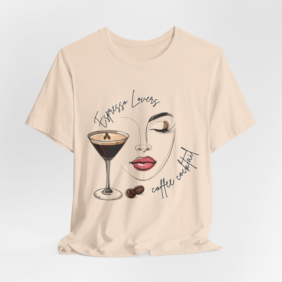 Chic Espresso Martini Lovers T-Shirt, Coffee Cocktail Aesthetic Apparel