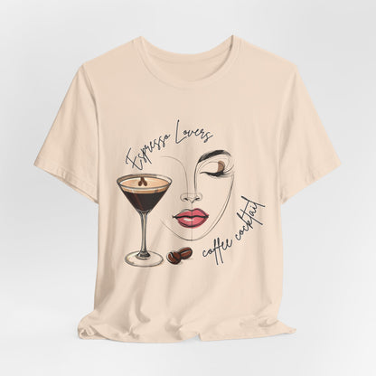 Chic Espresso Martini Lovers T-Shirt, Coffee Cocktail Aesthetic Apparel