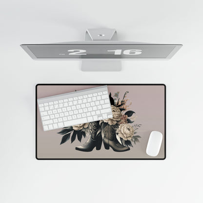 Custom Cowgirl Desk Mat Mouse Pad, Boots Hats Western Gifts for Home Office & Study