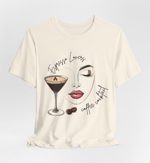 Chic Espresso Martini Lovers T-Shirt, Coffee Cocktail Aesthetic Apparel