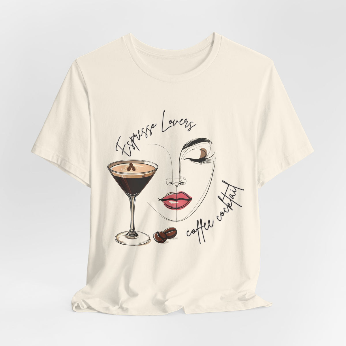 Chic Espresso Martini Lovers T-Shirt, Coffee Cocktail Aesthetic Apparel