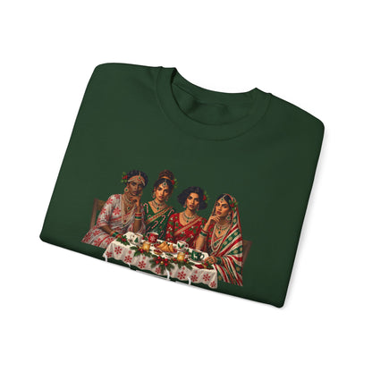 Custom Text Bollywood Christmas Sweatshirt for Chai Lovers