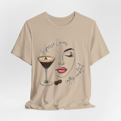 Chic Espresso Martini Lovers T-Shirt, Coffee Cocktail Aesthetic Apparel
