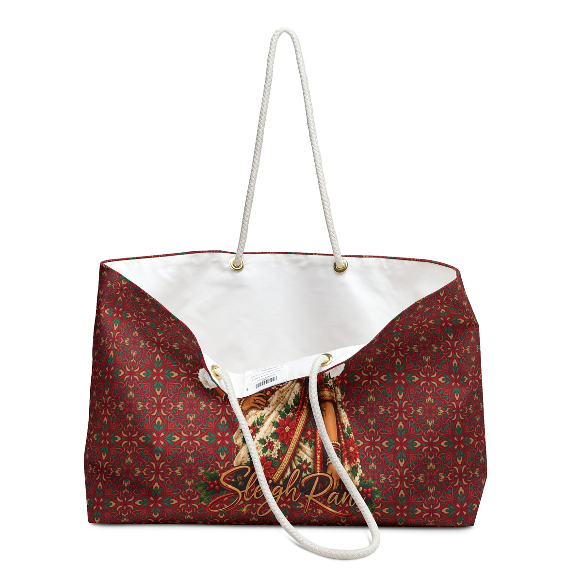 Custom Text South Asian Bollywood Christmas Tote Bag