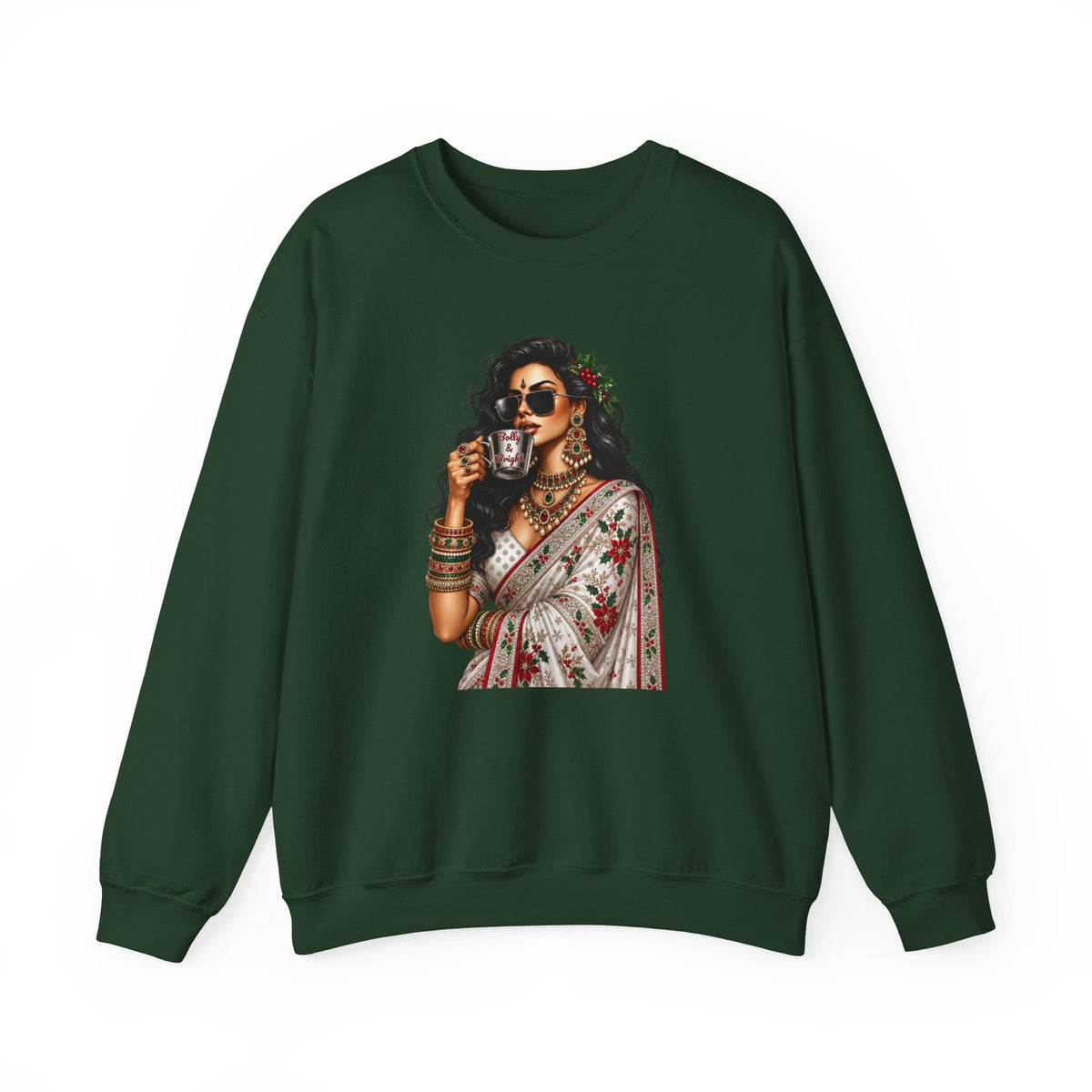 Custom Text Bollywood Christmas Sweatshirt, Desi Holiday Apparel for Parties