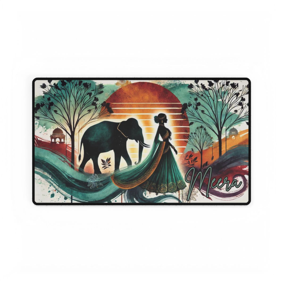 Custom Bollywood Rani Desk Mat Mouse Pad, Chic South Asian Home & Office Decor