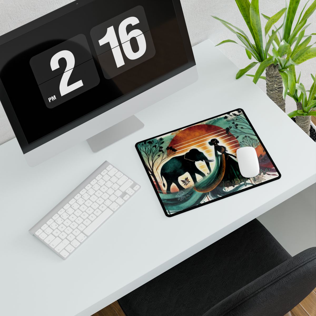 Custom Bollywood Rani Desk Mat Mouse Pad, Chic South Asian Home & Office Decor