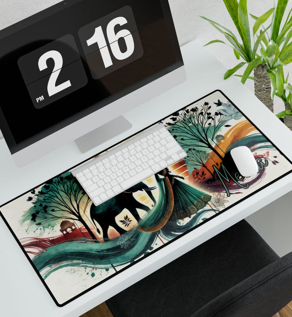 Custom Bollywood Rani Desk Mat Mouse Pad, Chic South Asian Home & Office Decor