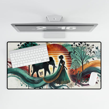 Custom Bollywood Rani Desk Mat Mouse Pad, Chic South Asian Home & Office Decor