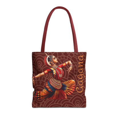 Bharatanatyam Dancer Tote Bag, South Asian Art, Carnatic Arangetram Recital Gift