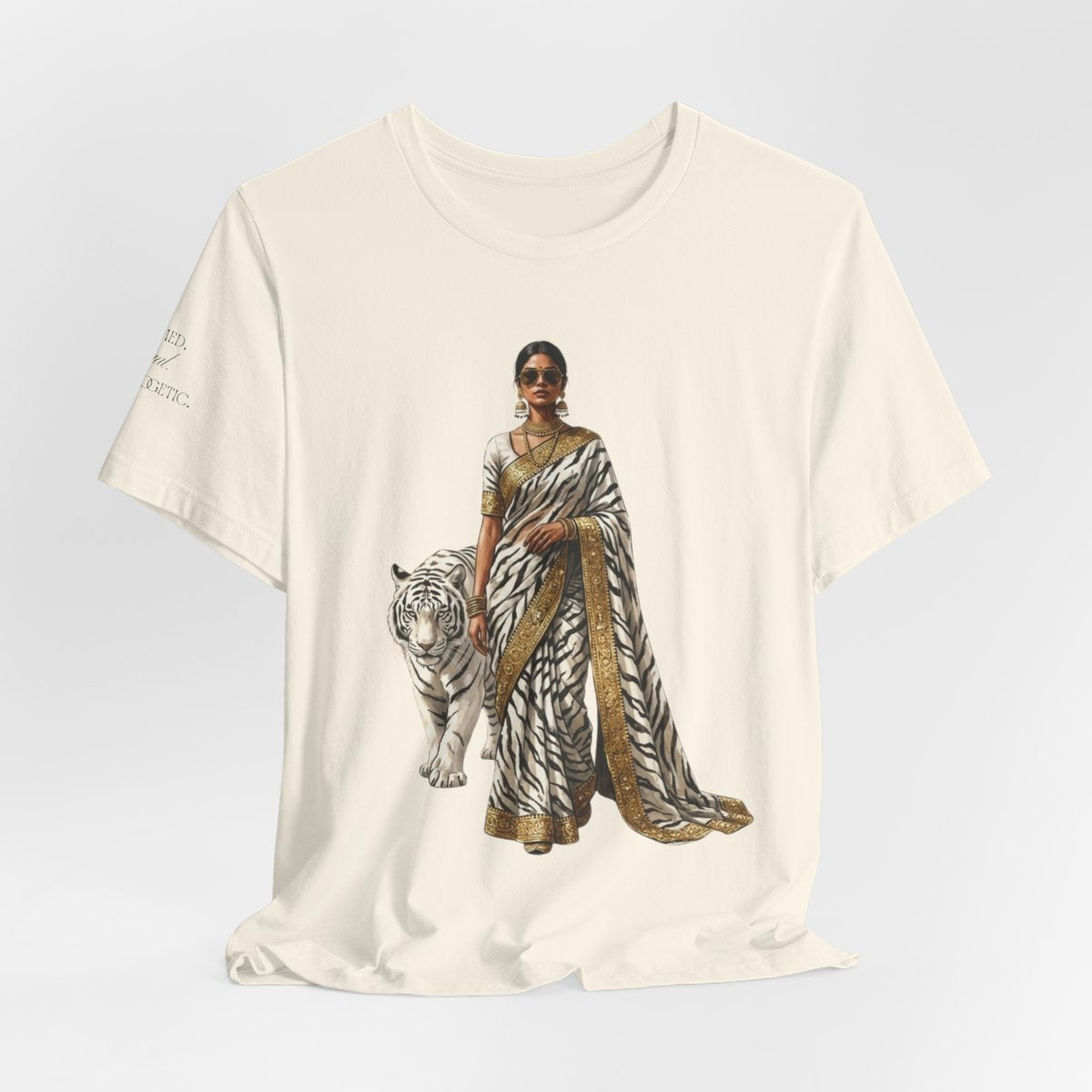 Custom Text Bollywood Inspirational T-Shirt, South Asian White Tiger Lover Apparel