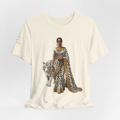 Custom Text Bollywood Inspirational T-Shirt, South Asian White Tiger Lover Apparel