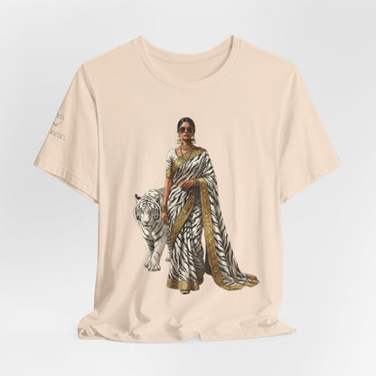 Custom Text Bollywood Inspirational T-Shirt, South Asian White Tiger Lover Apparel