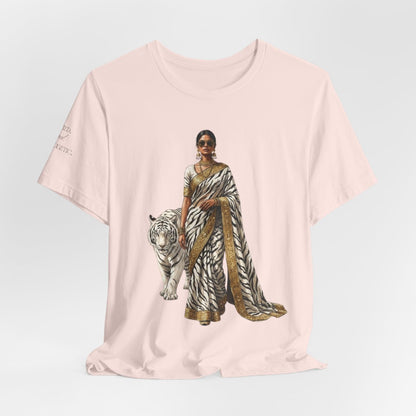 Custom Text Bollywood Inspirational T-Shirt, South Asian White Tiger Lover Apparel