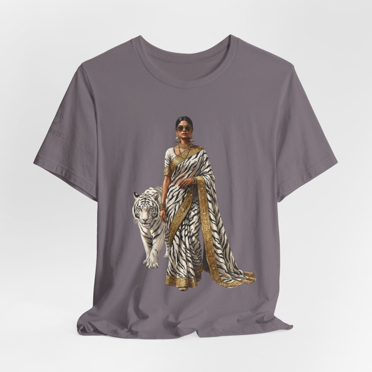 Custom Text Bollywood Inspirational T-Shirt, South Asian White Tiger Lover Apparel