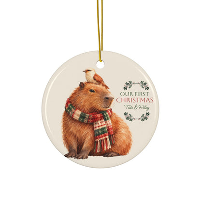 Capybara Ceramic Christmas Ornament for New Couples / First Christmas - 3 options