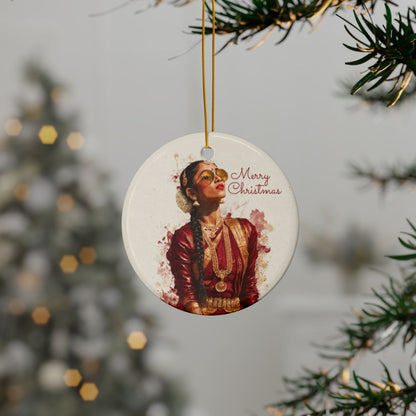 Chic Modern Bharatanatyam Christmas Ornament for South Indian Dance Lovers