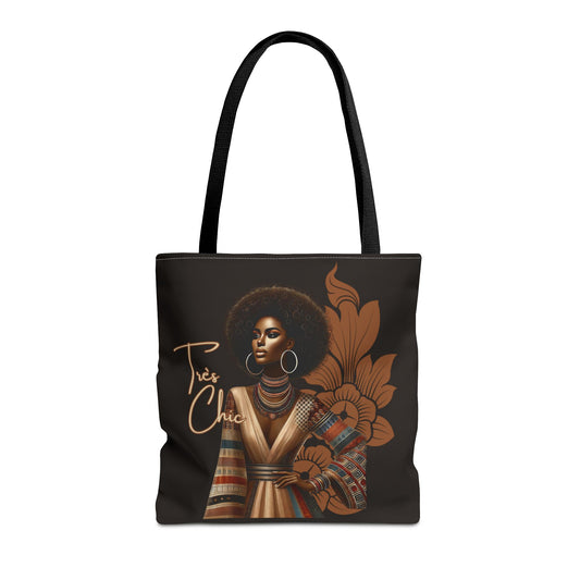 Custom Tres Chic Melanin Tote Bag, Beautiful Black Woman Gifts for Her & Mom