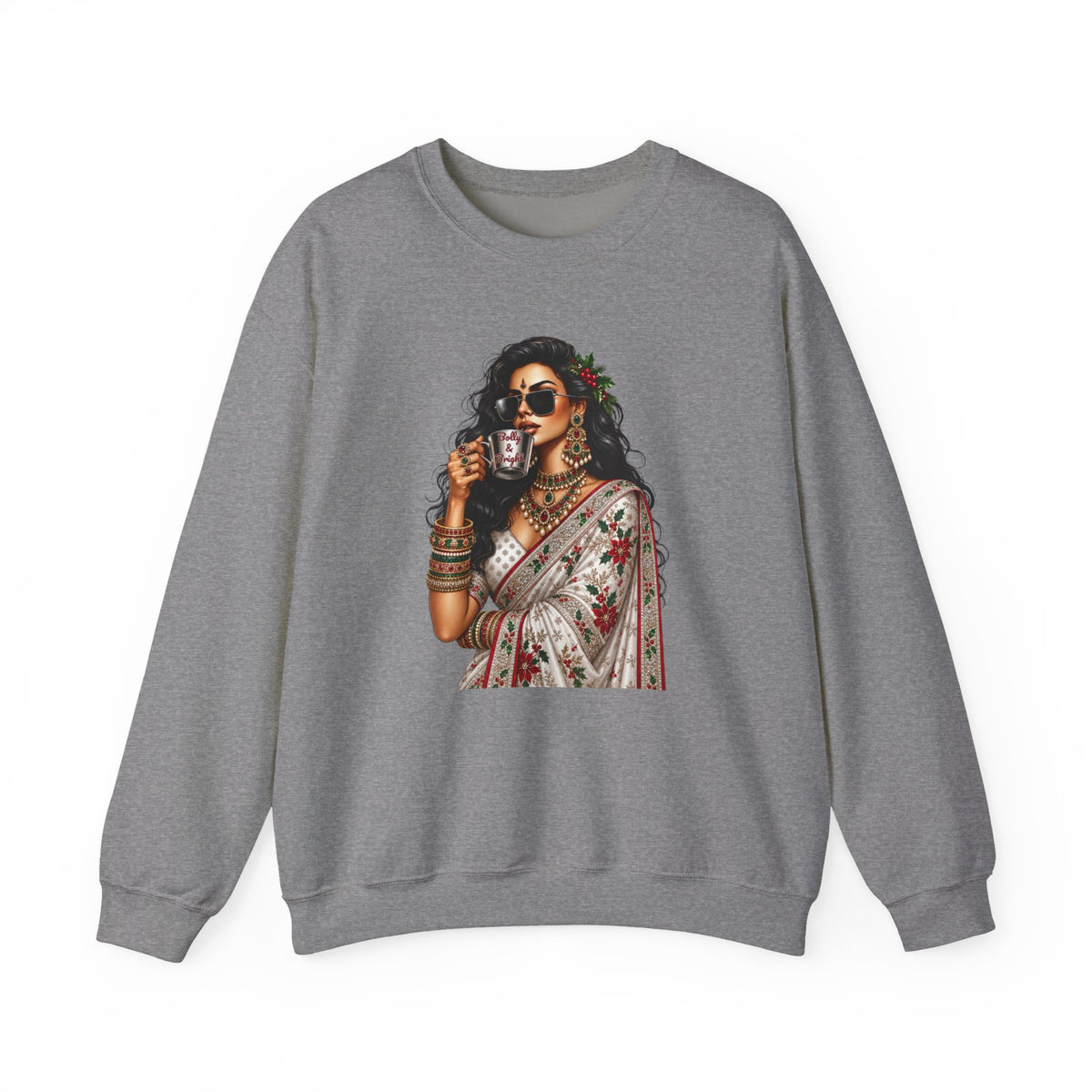 Custom Text Bollywood Christmas Sweatshirt, Desi Holiday Apparel for Parties