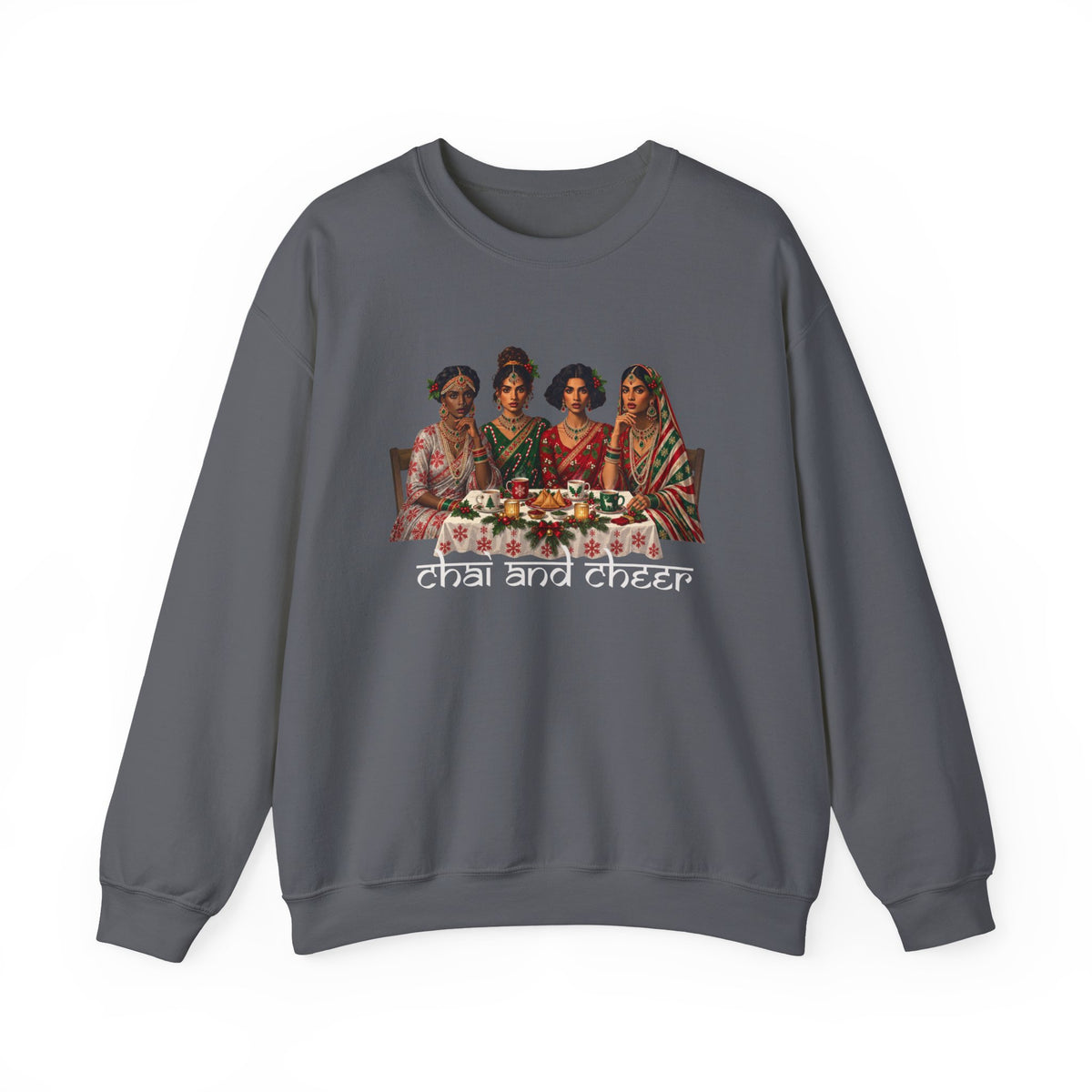 Custom Text Bollywood Christmas Sweatshirt for Chai Lovers
