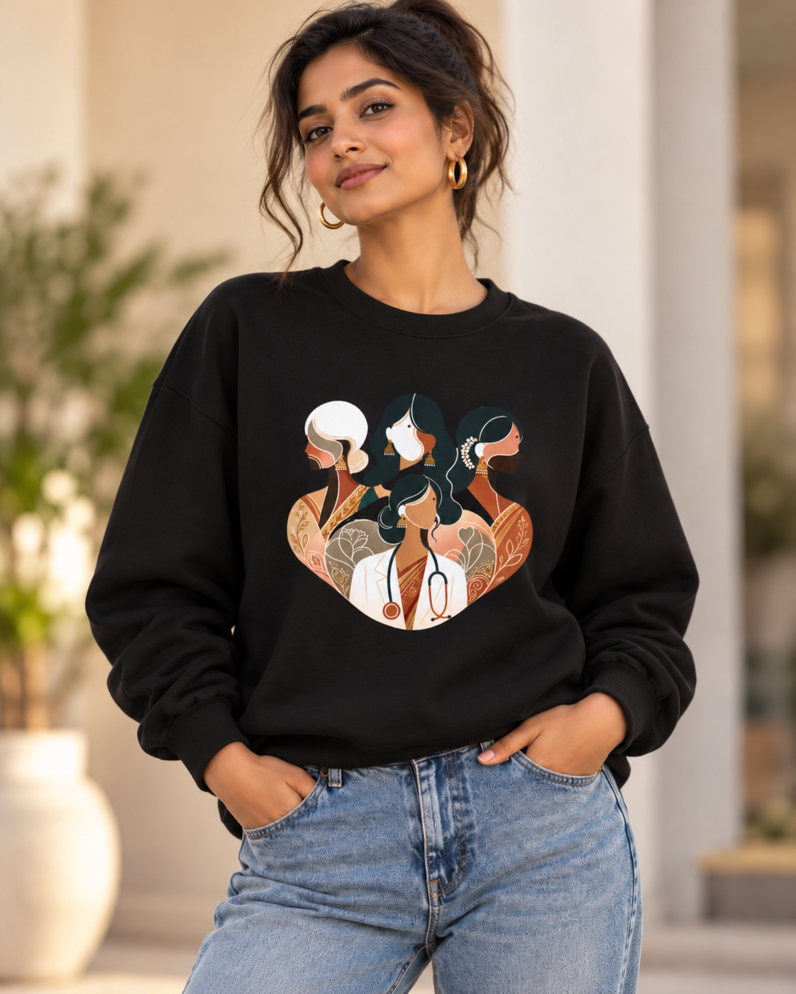 Custom Designation Desi Medical Professional Sweatshirt, Chic and Inclusive Nurse Doctor ARNP NP Graduation Gifts for Her