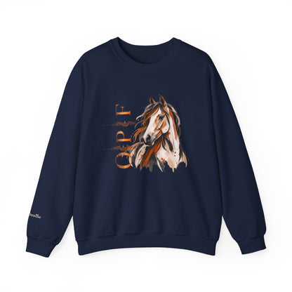 Orange Peel Finds Exclusive Horse Lovers Sweatshirt, Chic Modern Sweatshirts for Her and Him