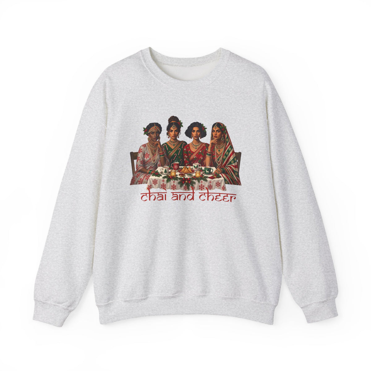 Custom Text Bollywood Christmas Sweatshirt for Chai Lovers