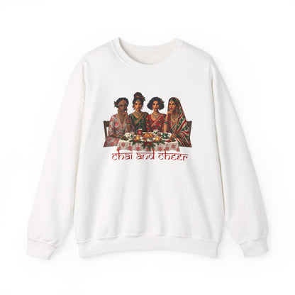 Custom Text Bollywood Christmas Sweatshirt for Chai Lovers