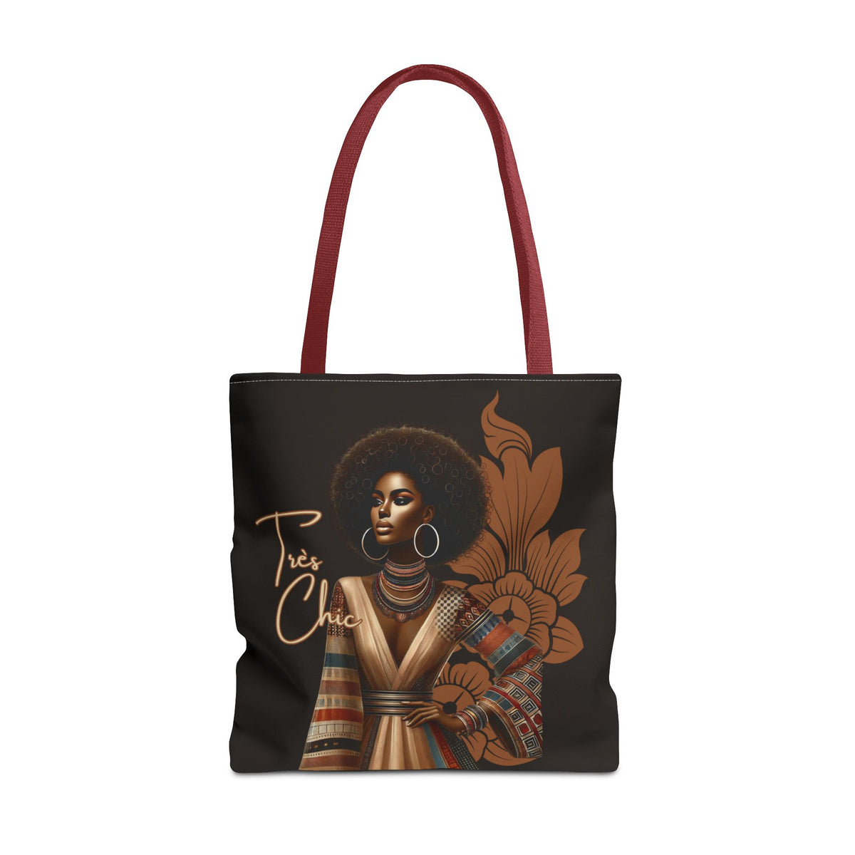 Custom Tres Chic Melanin Tote Bag, Beautiful Black Woman Gifts for Her & Mom