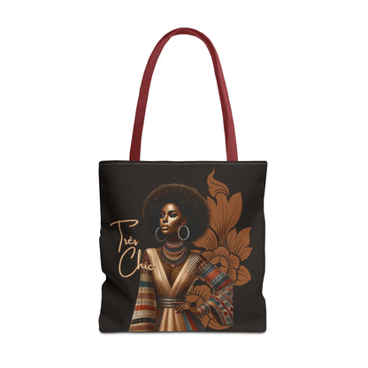Custom Tres Chic Melanin Tote Bag, Beautiful Black Woman Gifts for Her & Mom