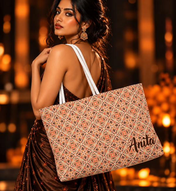 OPF Exclusive South Indian Dancer Tote Bag, Chic Inclusive Women Owned Business Girls Trip Gifts
