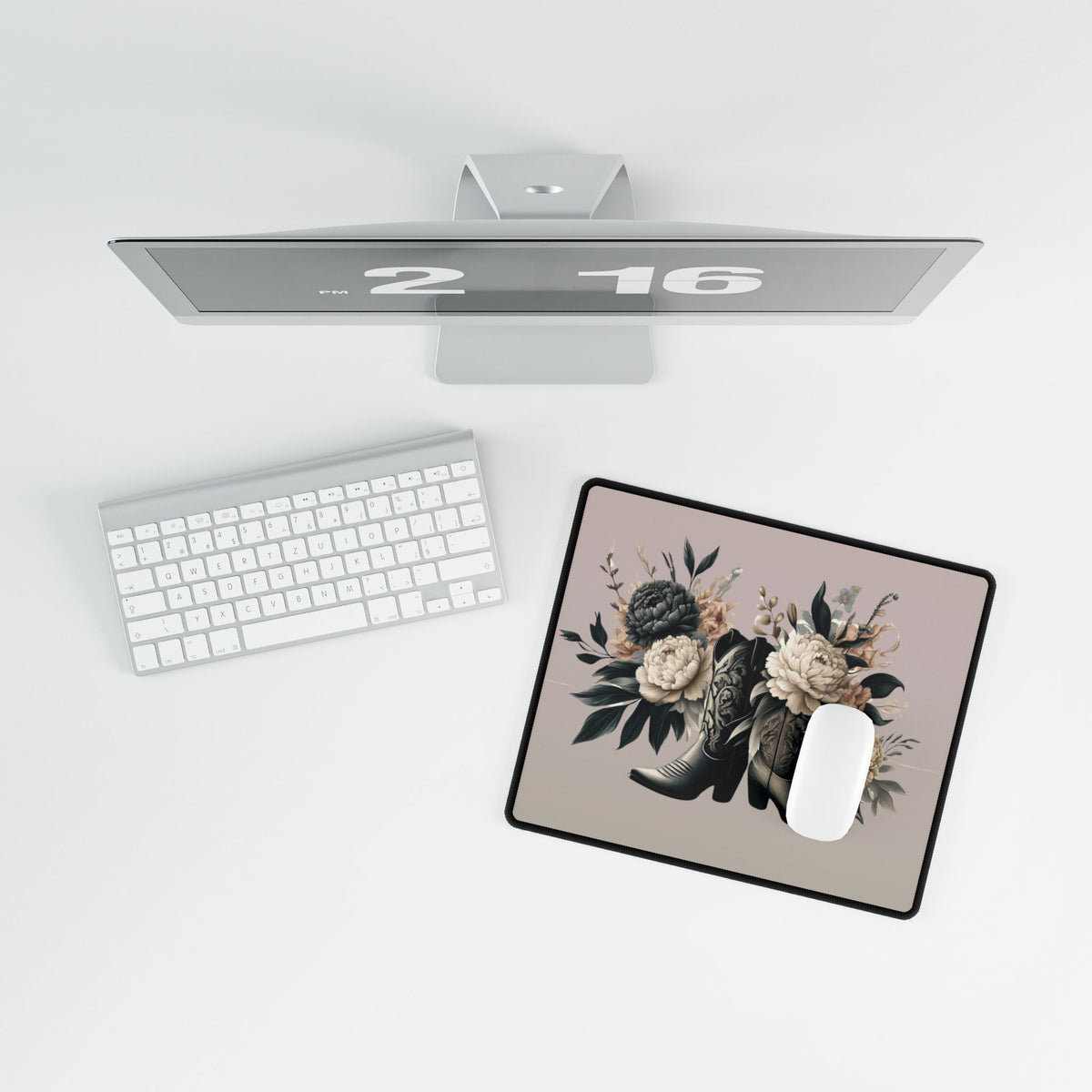 Custom Cowgirl Desk Mat Mouse Pad, Boots Hats Western Gifts for Home Office & Study