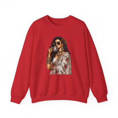Custom Text Bollywood Christmas Sweatshirt, Desi Holiday Apparel for Parties
