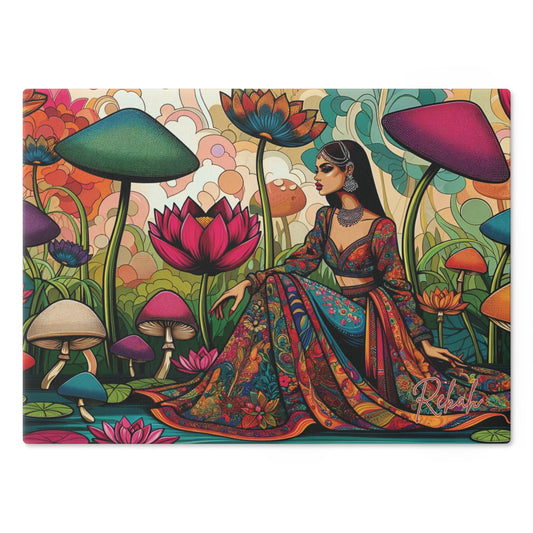 Custom Bollywood Lovers Tempered Glass Cutting & Charcuterie Board, New Home Kitchen Decor